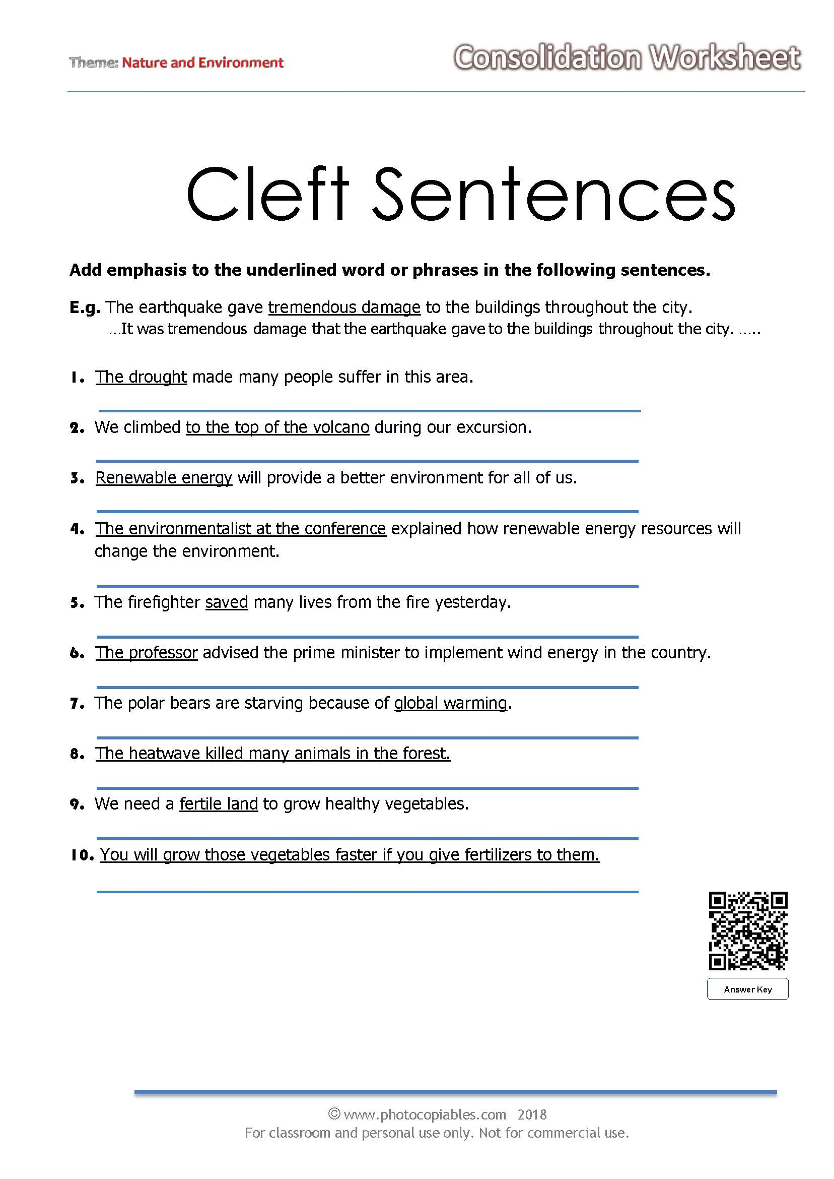 Editing Sentences Exercises With Answers