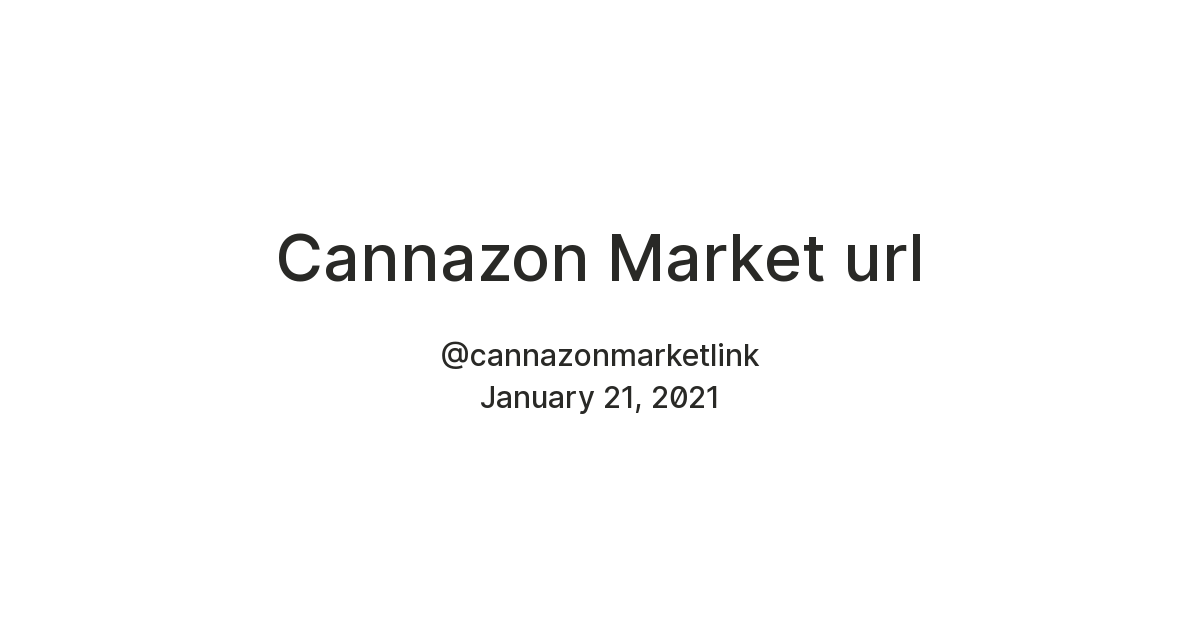 Cannazon Market